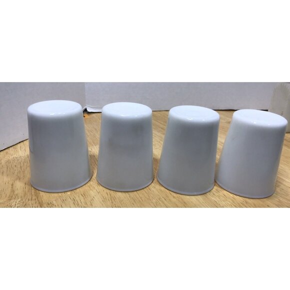 Hazel Atlas Milk White Opalescent Ring Of Fire  3.5" tall Vintage Tumblers Qty-4 - Picture 2 of 4